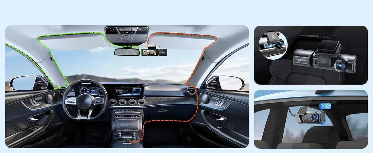 Dashcam voiture avant et arrière avec vision nocturne