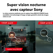 Dashcam 360 avant arrière