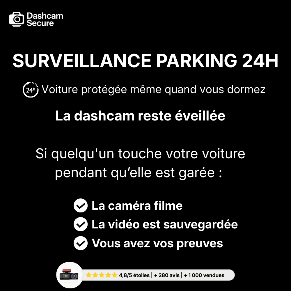 Dashcam 4K mode parking avant arrière