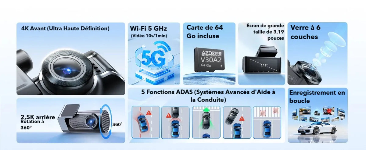Dashcam 3 caméra