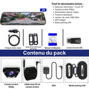 Dashcam rétroviseurs avant arrière GPS mode Parking