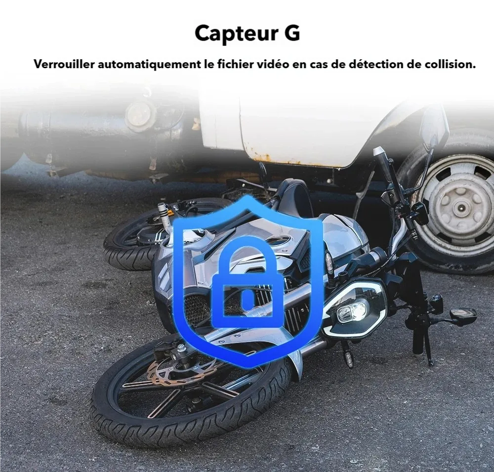 Dashcam moto avant arrière GPS