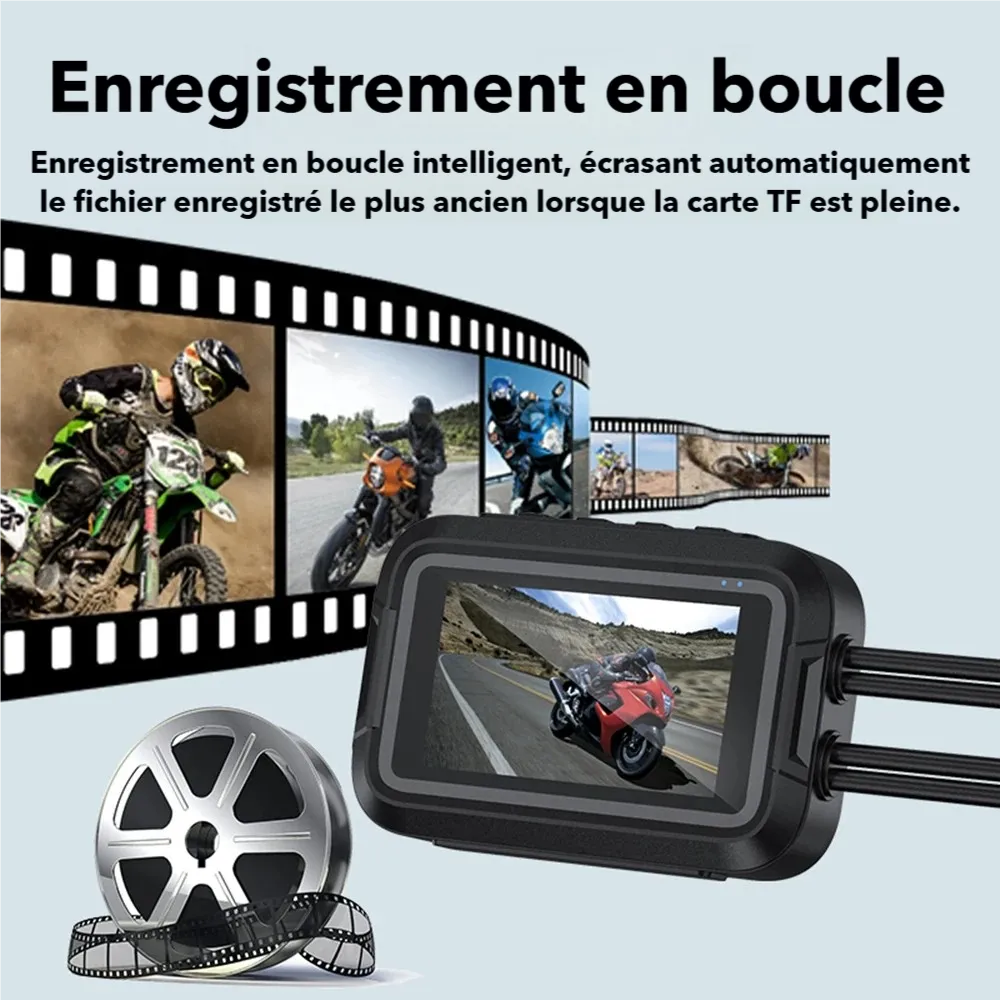 Dashcam moto avant arrière