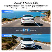 Dashcam voiture avant et arrière avec vision nocturne