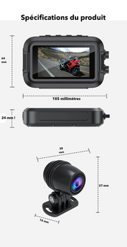 Dashcam moto avant arrière