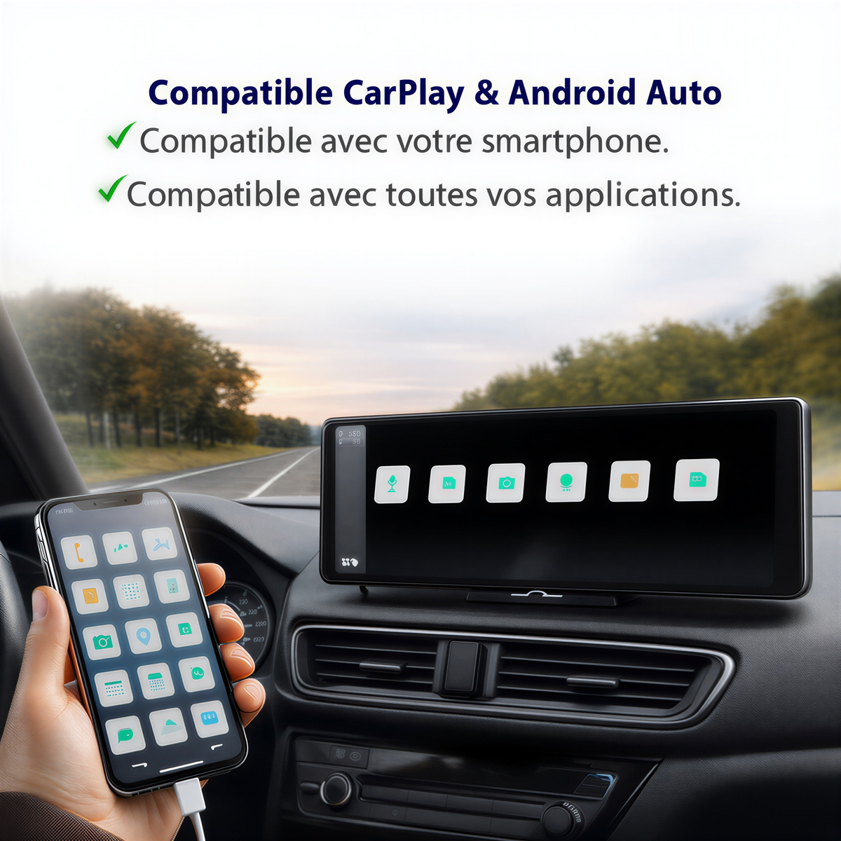 Tablette Kova Tab compatible CarPlay et Android Auto