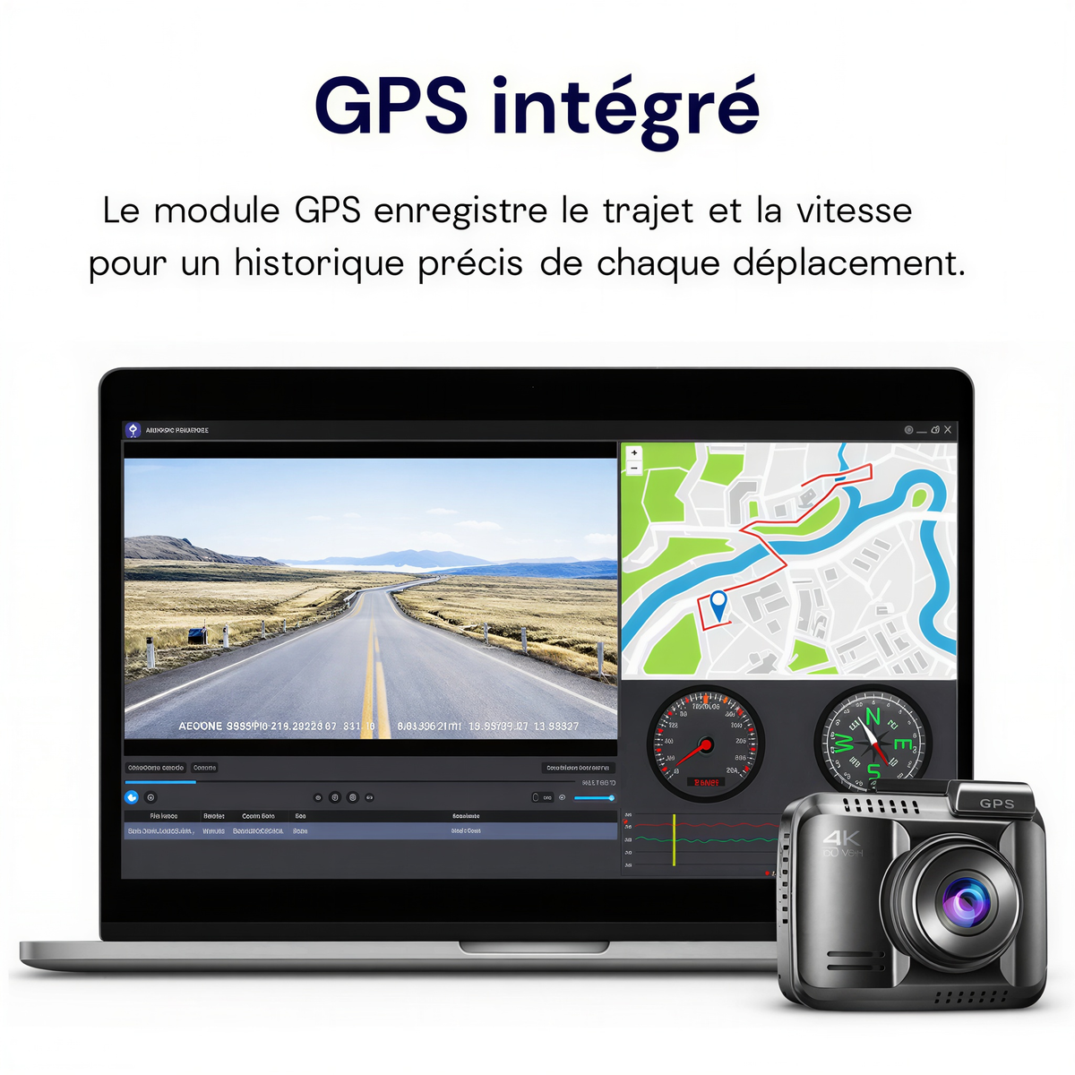 GPS intégré de la dashcam Orion Prestige 4K