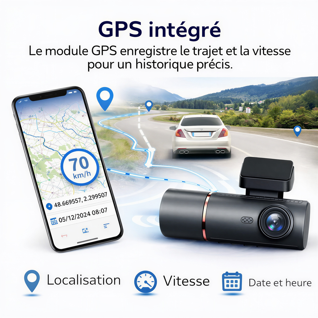 GPS intégré de la dashcam Stealth 360