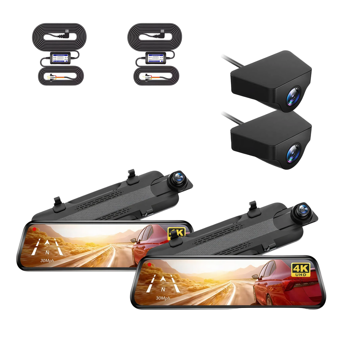 Pack de 2 dashcams Phantom Mirror rétroviseur avant arrière