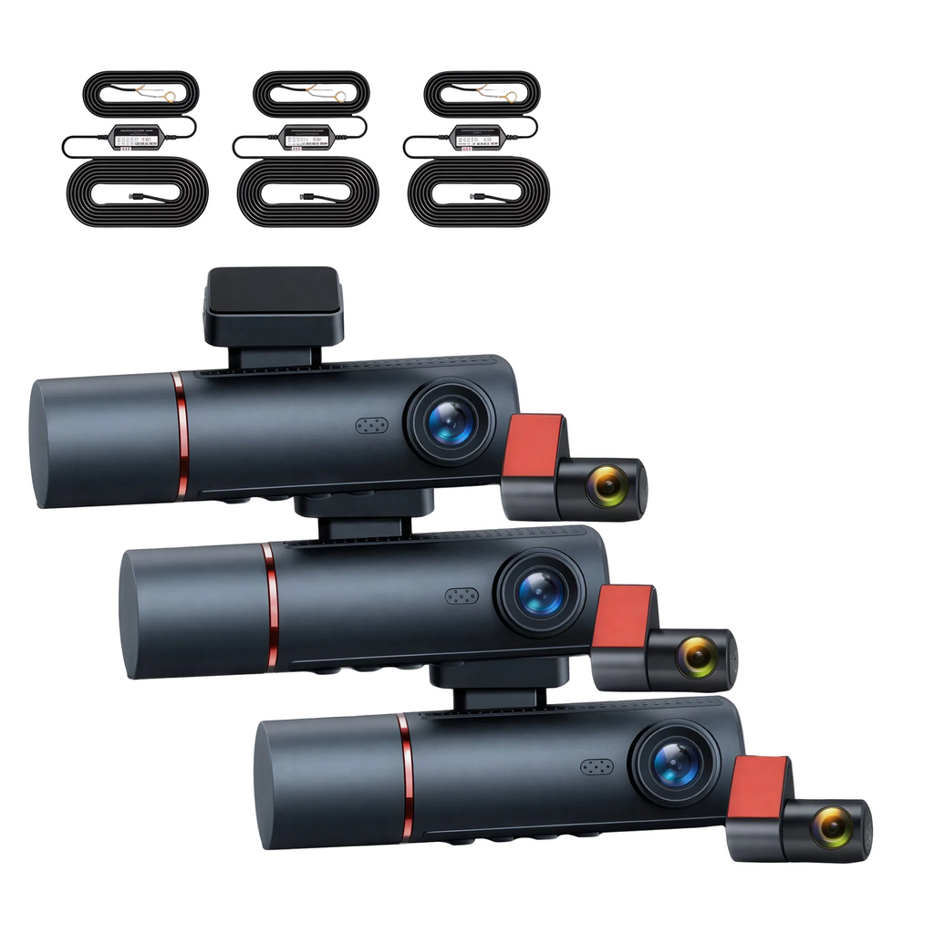 Pack de 3 dashcams Stealth 360 avant arrière avec GPS
