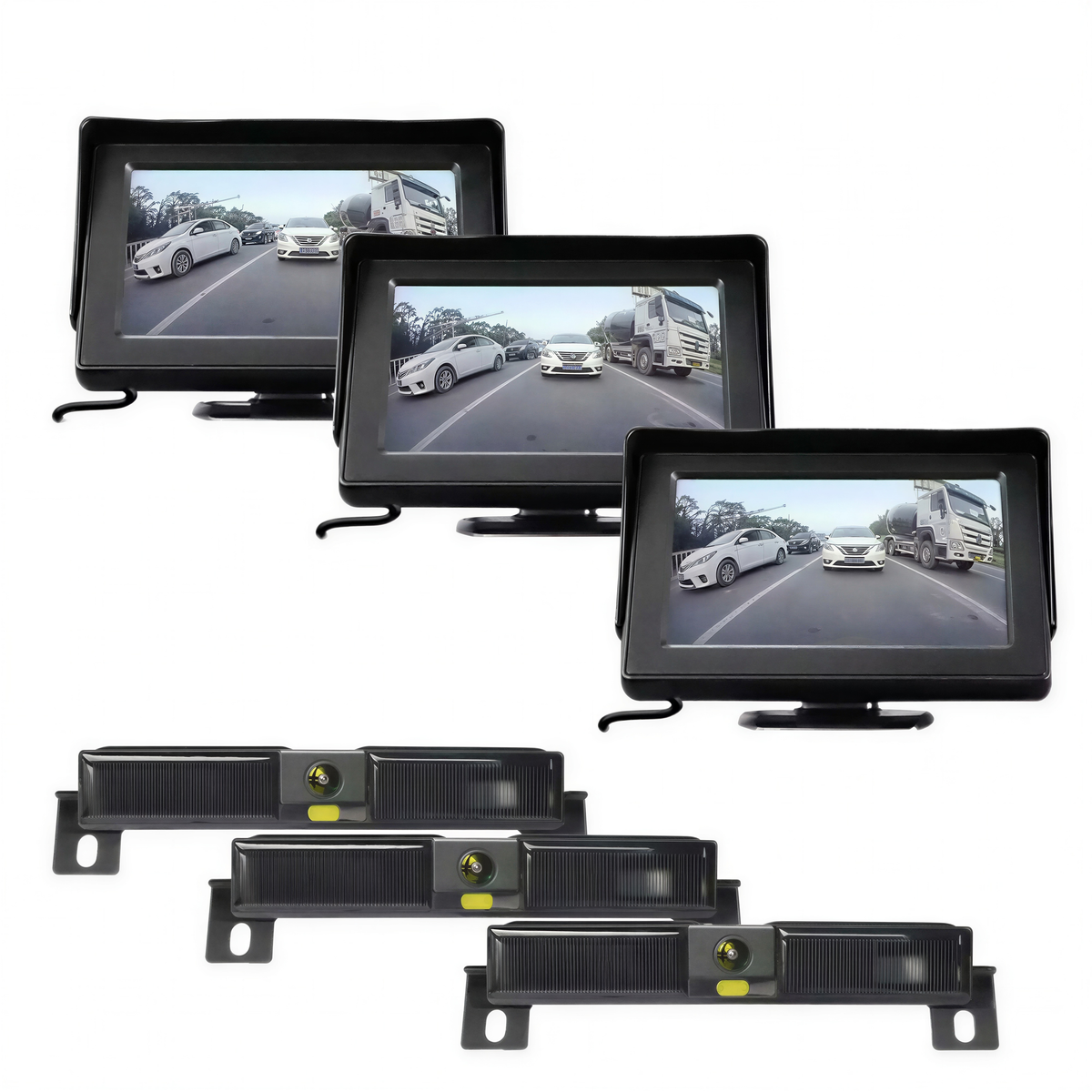 Pack de 3 caméras de recul solaires Lumis Solar avec moniteur 4.3 pouces