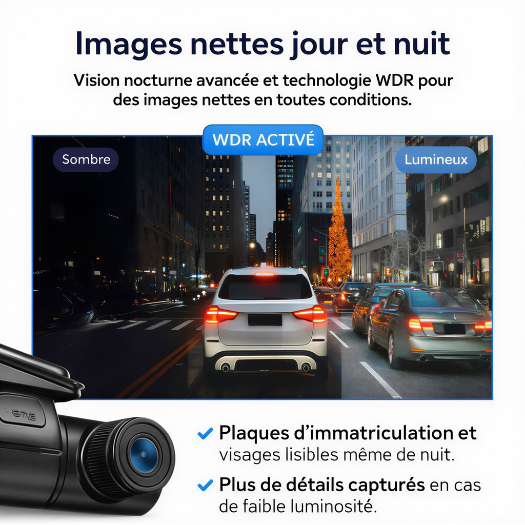 Vision nocturne de la dashcam Stealth 360