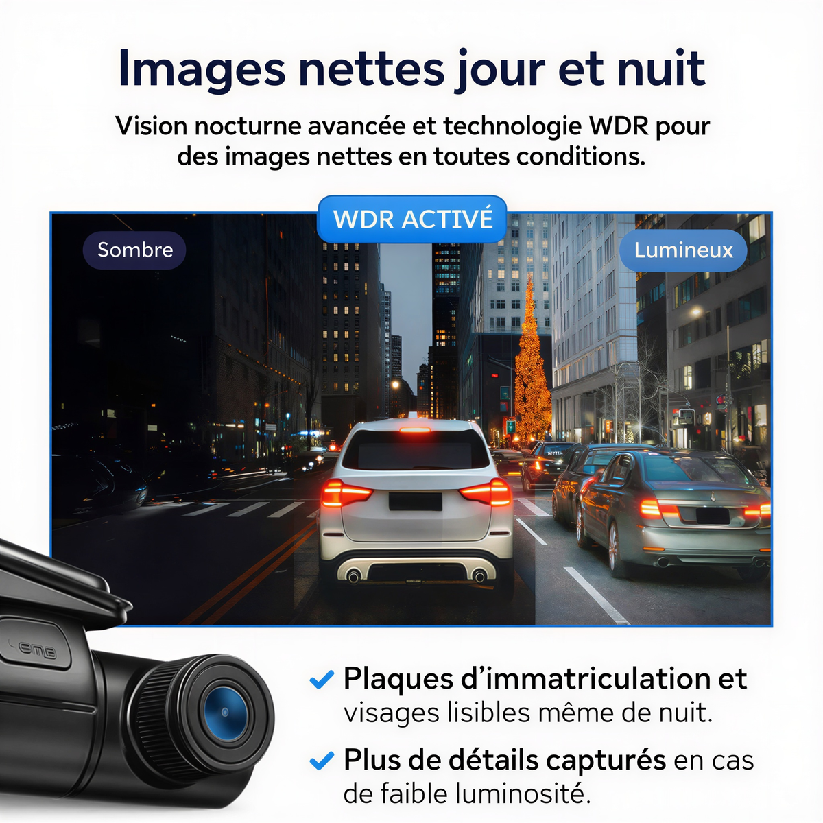 Vision nocturne de la dashcam Stealth 360